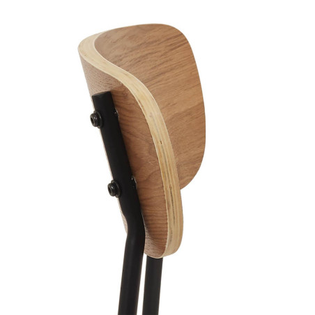 Lot de 4 chaises bois et métal assise bouclettes - KILIO