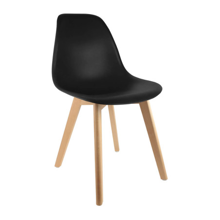 Lot de 4 chaises scandinaves noires - MELOR