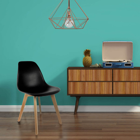 Lot de 4 chaises scandinaves noires - MELOR