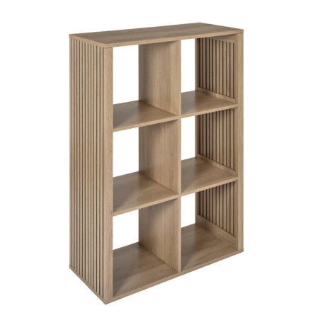 Rangement 6 cases effet bois avec tasseaux - PAJEN