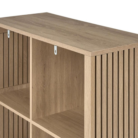Rangement 6 cases effet bois avec tasseaux - PAJEN