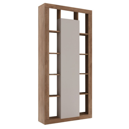Colonne 1 porte beige aspect bois 11 niches Mercure - LIMANOR