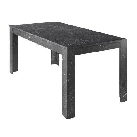 Table repas rectangulaire 180 cm aspect marbre gris anthracite - PIRANA