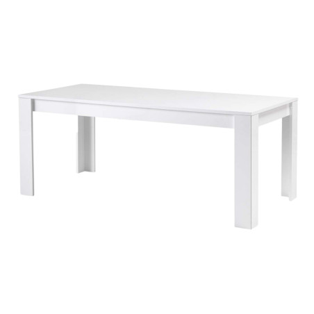 Table repas rectangulaire 190cm laquée blanc brillant - DENEA