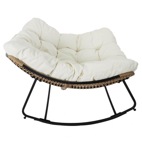 Fauteuil à Bascule Blanc avec Assise Capitonnée - MERIO