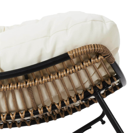 Fauteuil à Bascule Blanc avec Assise Capitonnée - MERIO