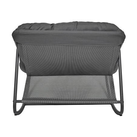Fauteuil à Bascule Métal Textilène Gris avec Coussin Gris - SABIRA