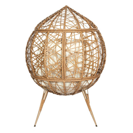 Fauteuil Cocon Effet Rotin Assise Capitonnée - MERIO