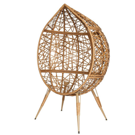 Fauteuil Cocon Effet Rotin Assise Capitonnée - MERIO