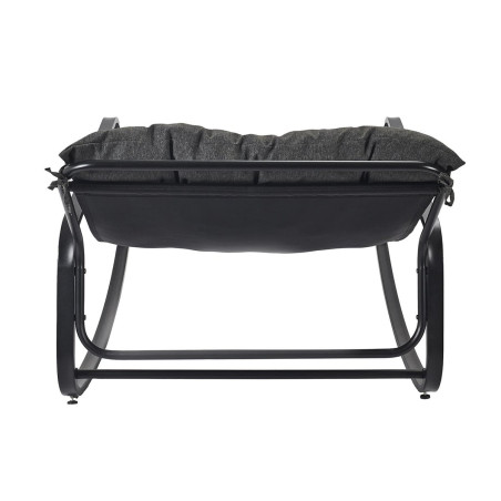 Fauteuil à Bascule Anthracite avec Coussin Capitonné - VIDEN