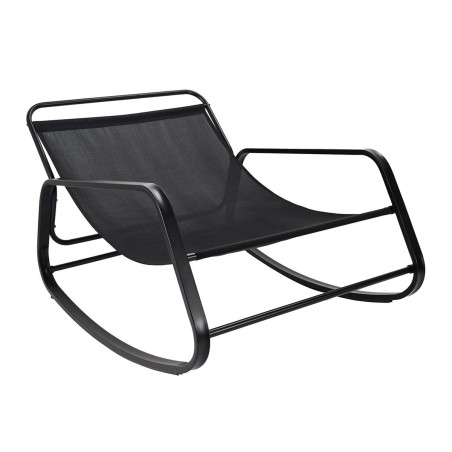 Fauteuil à Bascule Anthracite avec Coussin Capitonné - VIDEN