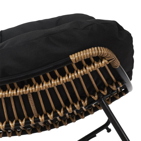 Fauteuil à Bascule Noir avec Assise Capitonnée - MERIO