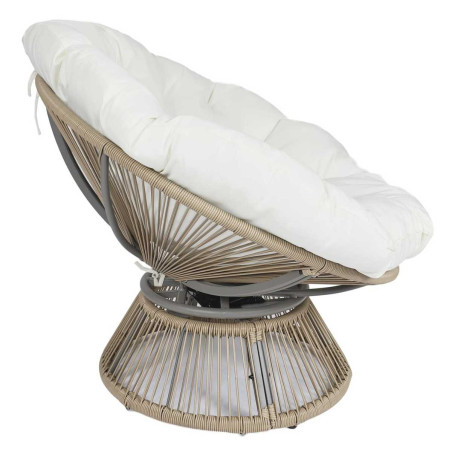 Fauteuil lounge pivotant blanc capitonné - RIVIOR