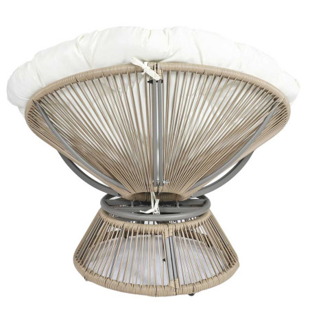 Fauteuil lounge pivotant blanc capitonné - RIVIOR