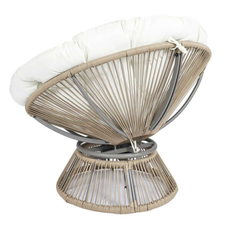 Fauteuil lounge pivotant blanc capitonné - RIVIOR