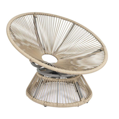 Fauteuil lounge pivotant blanc capitonné - RIVIOR