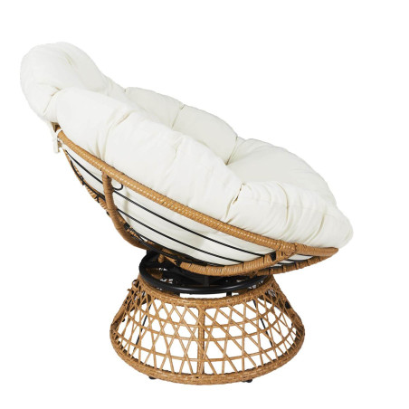 Fauteuil pivotant blanc capitonné - MERIO