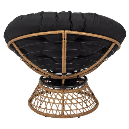 Fauteuil pivotant noir capitonné - MERIO