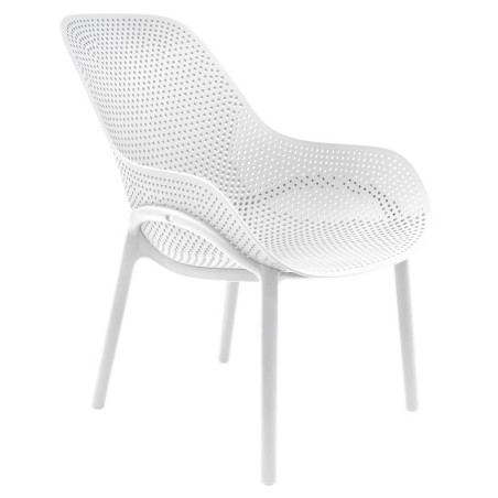 Lot de 2 fauteuils coque plastique blanche - MONIA
