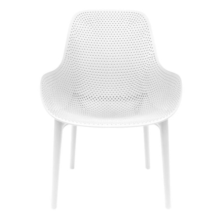 Lot de 2 fauteuils coque plastique blanche - MONIA