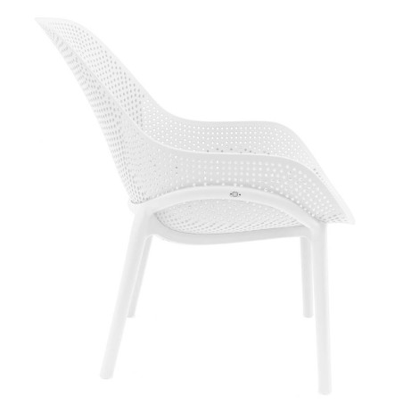 Lot de 2 fauteuils coque plastique blanche - MONIA