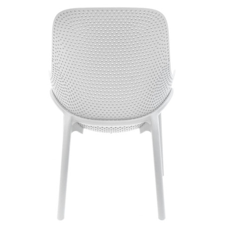 Lot de 2 fauteuils coque plastique blanche - MONIA