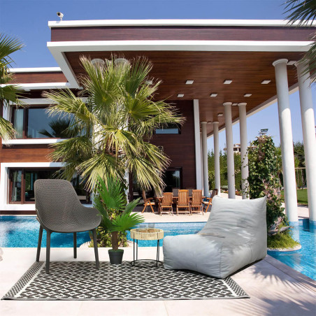 Lot de 2 fauteuils coque plastique grise - MONIA