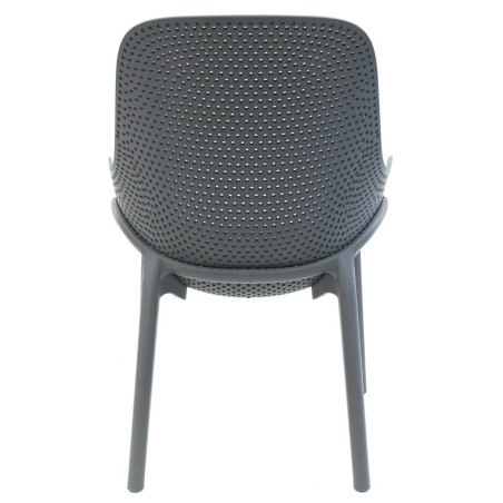 Lot de 2 fauteuils coque plastique grise - MONIA