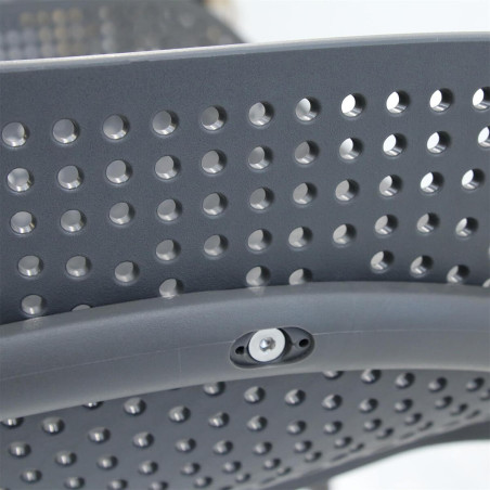 Lot de 2 fauteuils coque plastique grise - MONIA