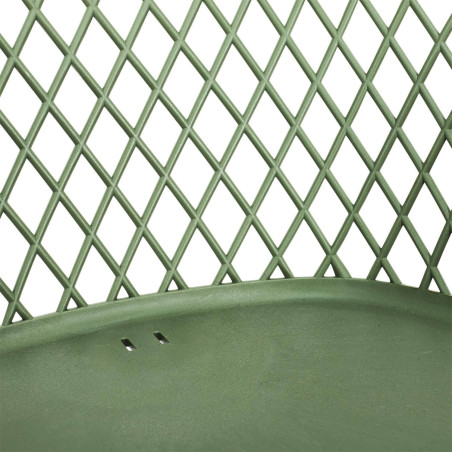 Lot de 4 fauteuils verts pieds effet bois verni - TARENI