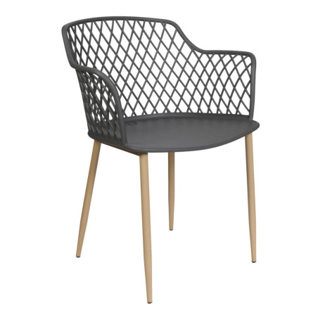 Lot de 2 fauteuils gris avec pieds métalliques - TARENI