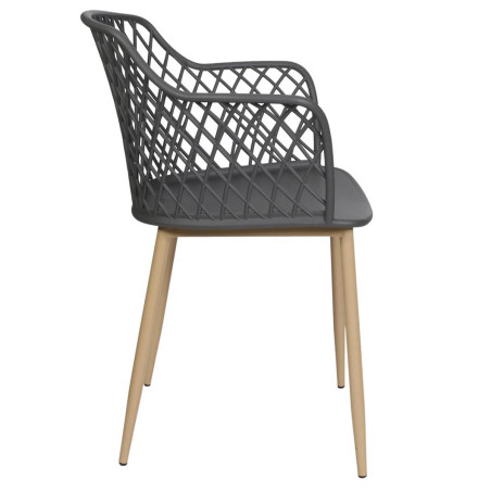 Lot de 2 fauteuils gris avec pieds métalliques - TARENI