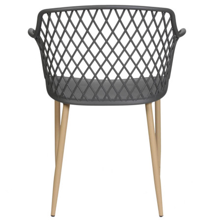 Lot de 2 fauteuils gris avec pieds métalliques - TARENI