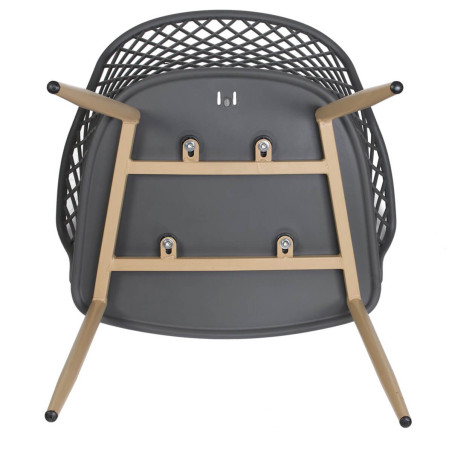 Lot de 2 fauteuils gris avec pieds métalliques - TARENI