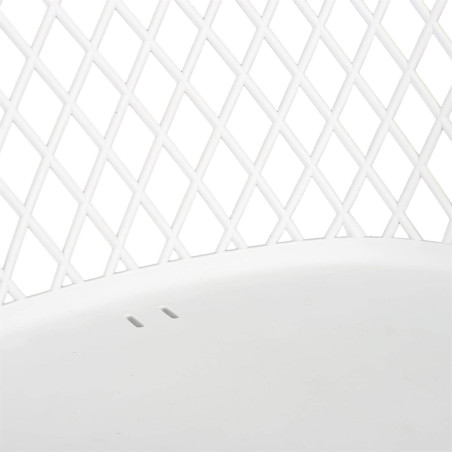 Lot de 4 fauteuils blancs pieds effet bois verni - TARENI