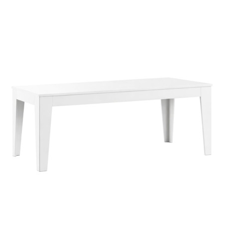Table de repas 160cm laqué blanc pieds biseautés design - TARAC