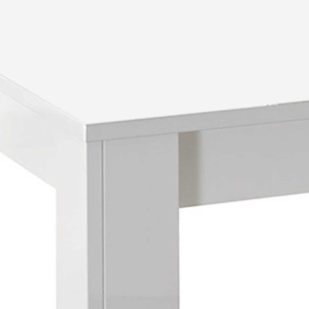 Table repas carrée 100 cm laquée blanc brillant - DEYTA