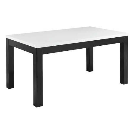 Table repas rectangulaire 160cm laquée noir et blanc brillant - DEYTA