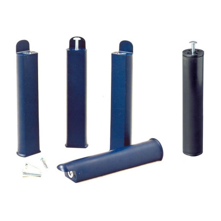 Jeu de 4 pieds 28 cm bleus avec pied central pour cadre à lattes - PAVEN