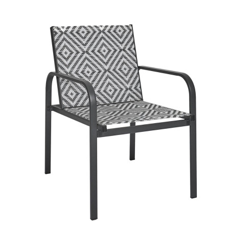 Ensemble jardin 2 fauteuils avec table basse graphiques gris - INKA