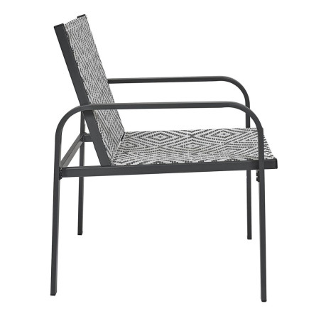 Ensemble jardin 2 fauteuils avec table basse graphiques gris - INKA