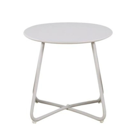 Ensemble jardin 2 fauteuils assise coussin capitonné + table beige - CALYPSO