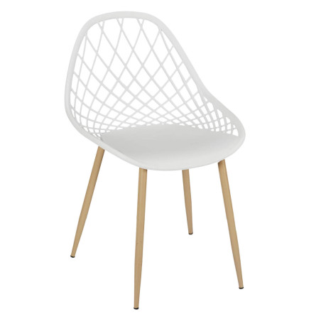 Lot de 4 chaises blanches à coque arrondie - TARENI