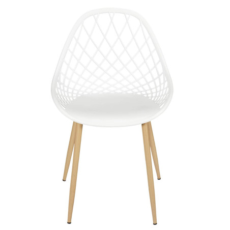 Lot de 4 chaises blanches à coque arrondie - TARENI