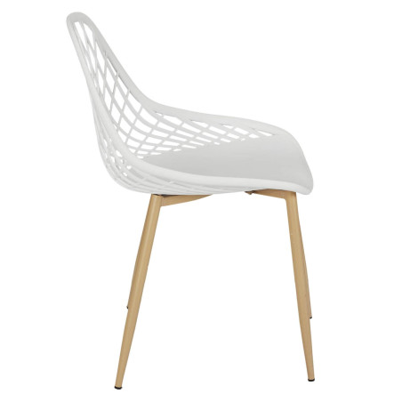 Lot de 4 chaises blanches à coque arrondie - TARENI