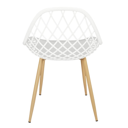 Lot de 4 chaises blanches à coque arrondie - TARENI