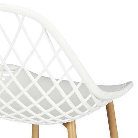 Lot de 4 chaises blanches à coque arrondie - TARENI