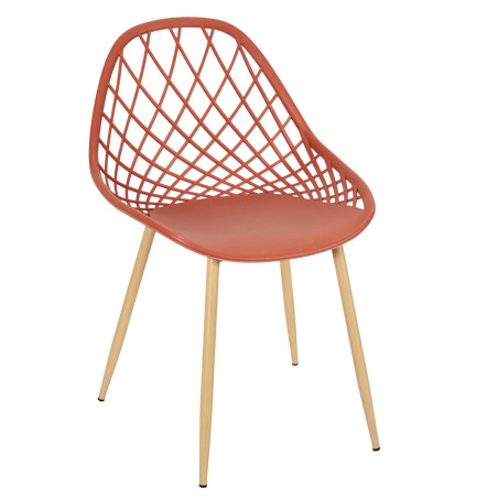 Lot de 4 chaises terracotta à coque arrondie - TARENI