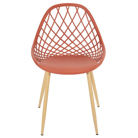 Lot de 4 chaises terracotta à coque arrondie - TARENI