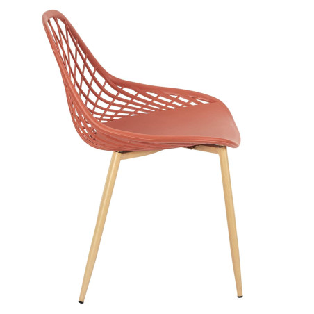 Lot de 4 chaises terracotta à coque arrondie - TARENI